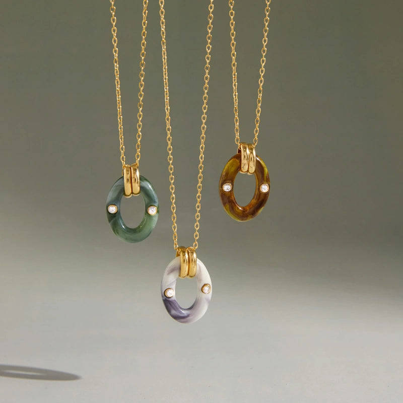 Original Resin Necklace | 18K Gold Plated Fade-Resistant