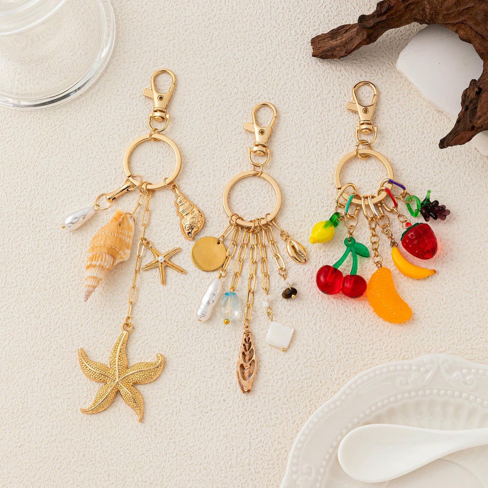 Copper DIY Keychain Bag Charm Multi-element Pendant JX251703U