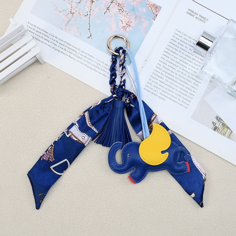 Dumbo Keychain | Cute Leather Tassel Scarf Bag Charm