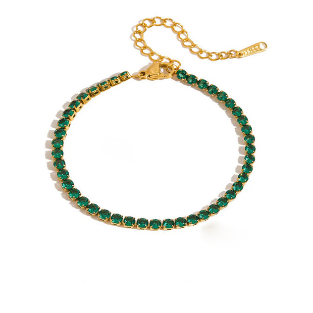 Green Cubic Zirconia Tennis Bracelet JXB0112060-GN-2