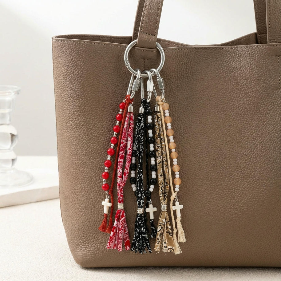 Summer Fashion Beading Keychain Bag Charm Pendant JX251604U