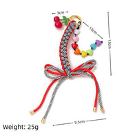 Dopamine Rainbow Bow Cherry Heart Keychain Bag Charm