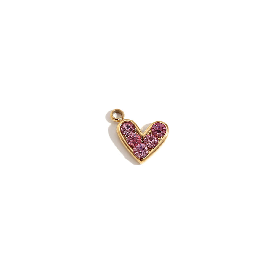 Minimalist Heart Shape Pendant Steel 14K Gold Plated Women