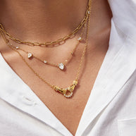 Designer Zirconium Necklace | 18K Gold Plated Steel Choker