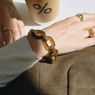 Amber Resin OT-Cuff | Fade-Resistant Steel Bracelet