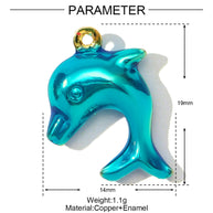 Coastal Shell Dolphin Pendant | Enamel Sea Life Love Charm