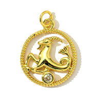 Personalized Zodiac Pendant | Libra Scorpio Zircon Charm