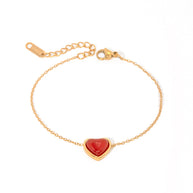 Red Gemstone Heart Bracelet JXBW2312006