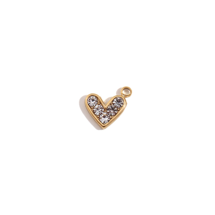 Minimalist Heart Shape Pendant Steel 14K Gold Plated Women