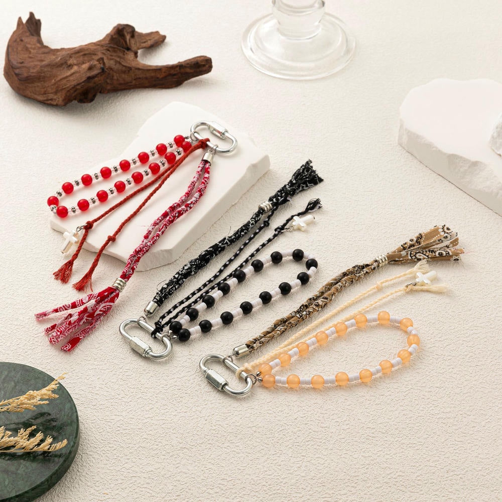 Summer Fashion Beading Keychain Bag Charm Pendant JX251604U