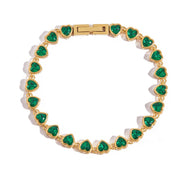 Green Cubic Zirconia Heart Bracelet JXB0112062