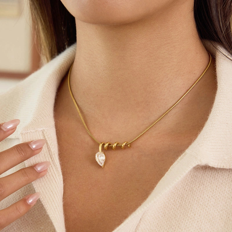 Artisan Zircon Necklace | Unique Fade-Resistant Steel Choker