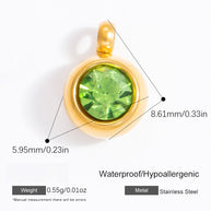 6mm Birthstone Single Pendant Steel Necklace Charm JXPJ91627A