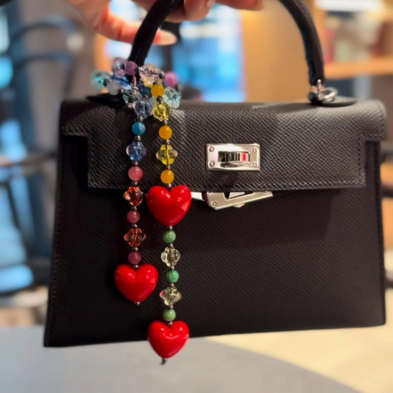 Acrylic Heart Bag Chain Macaron Color Ins Fashion DIY Charm