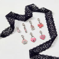 Pink Heart Lock DIY Shoe Charm 18K Gold Steel JX26041249GK