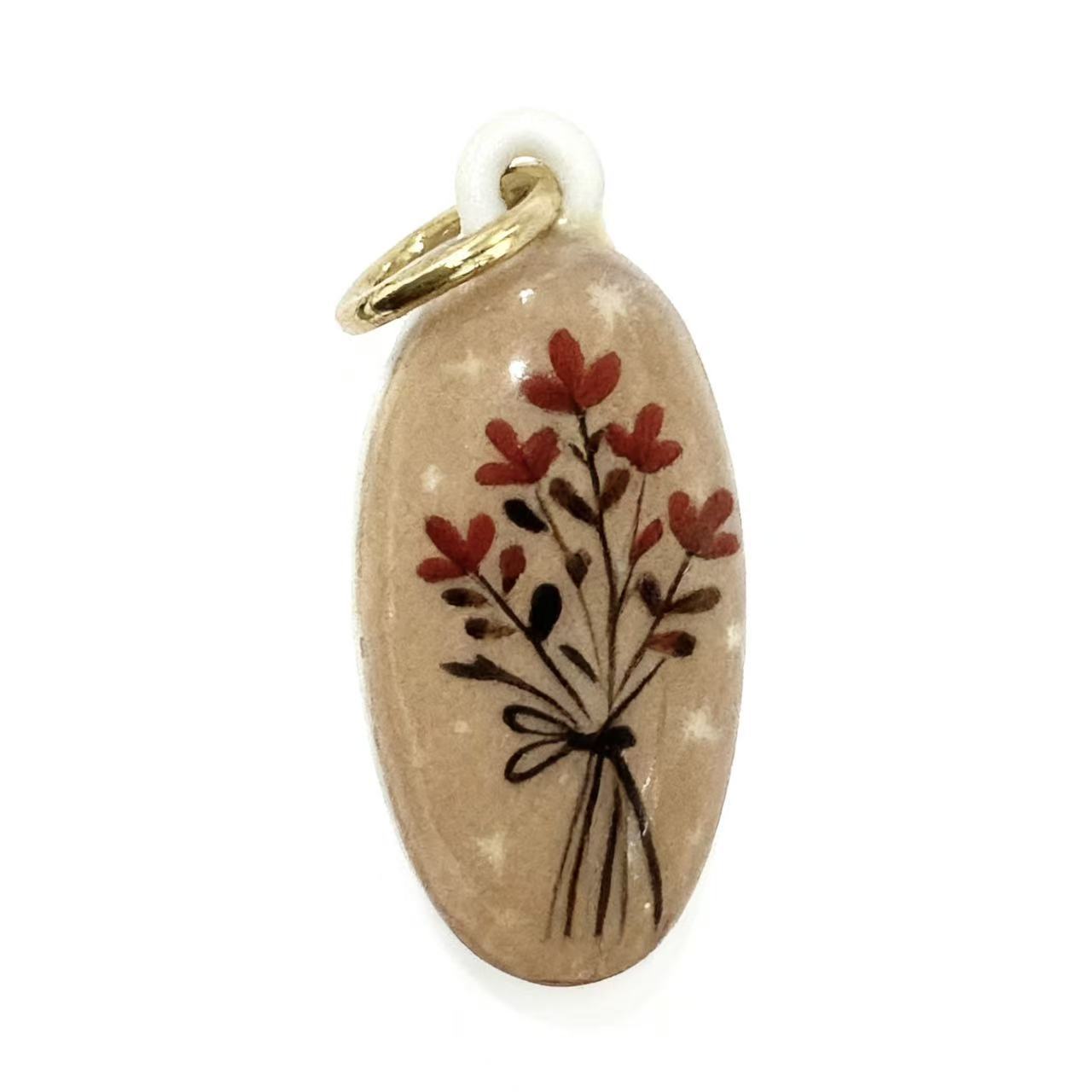 Colorful Pumpkin Bird Enamel Pendant 18K Gold Plated Women