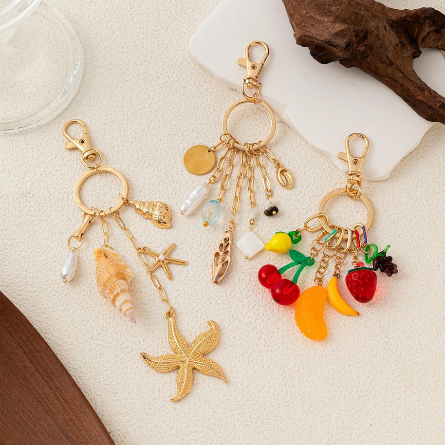 Copper DIY Keychain Bag Charm Multi-element Pendant JX251703U