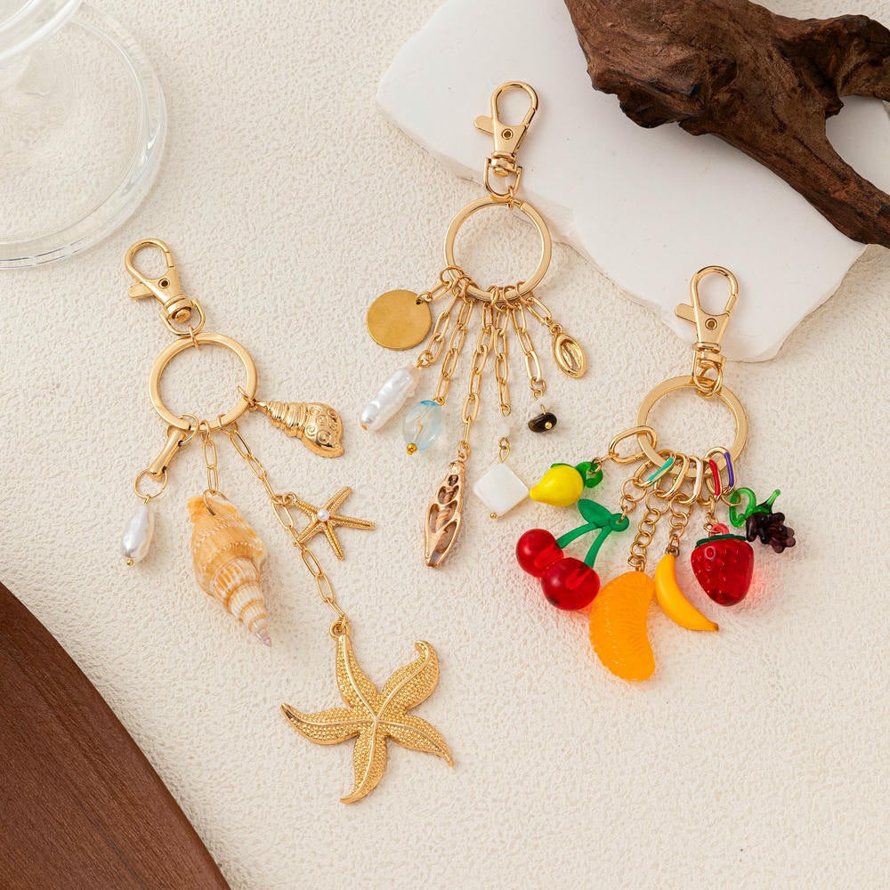 Copper DIY Keychain Bag Charm Multi-element Pendant JX251703U
