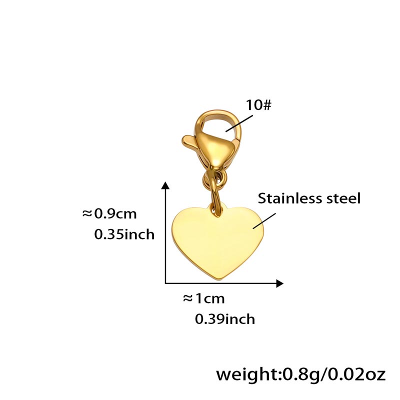 Stainless Steel Heart Charm