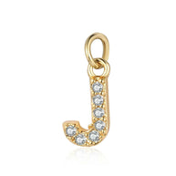 Fashion Alphabet Pendant | Gold Zircon Letter Charm A-Z