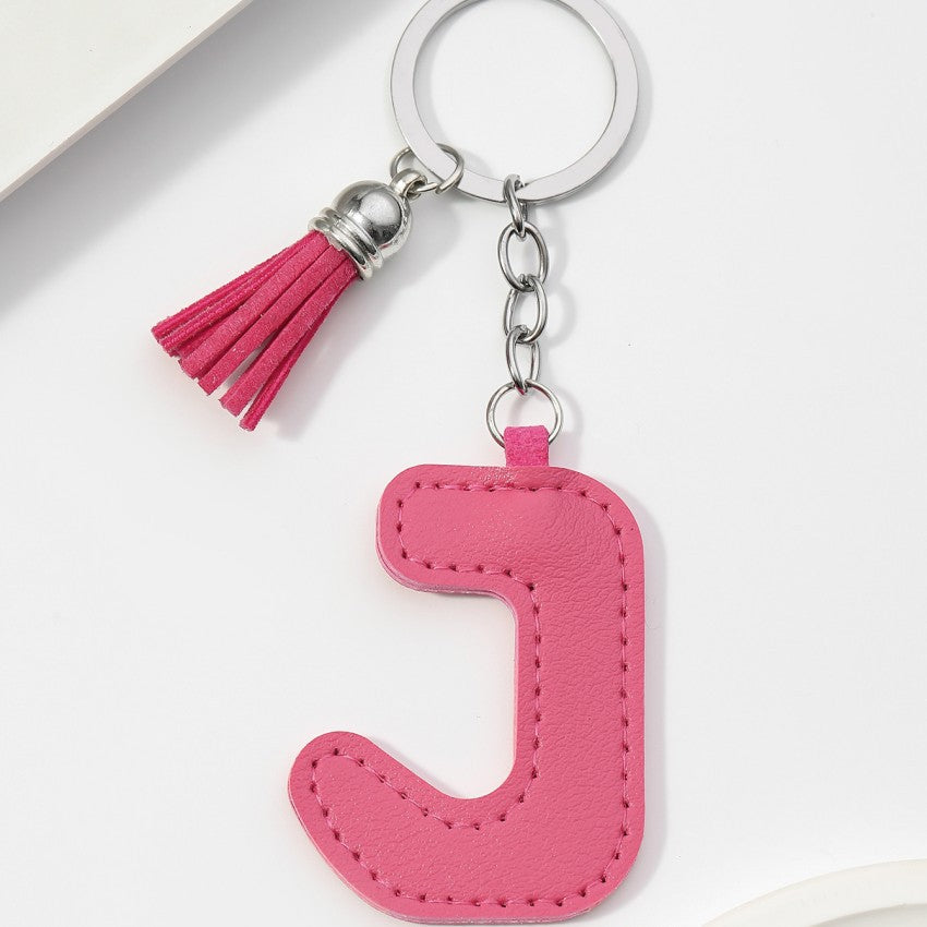 Letter Keychain | PU Leather Tael | Alphabet Charm