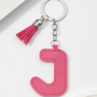 Letter Keychain | PU Leather Tael | Alphabet Charm