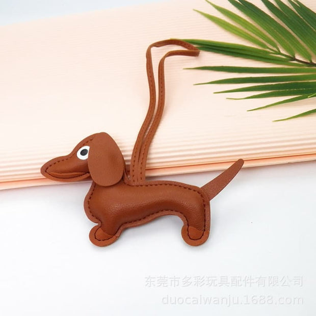 Dachshund Leather Key Chain JDC09