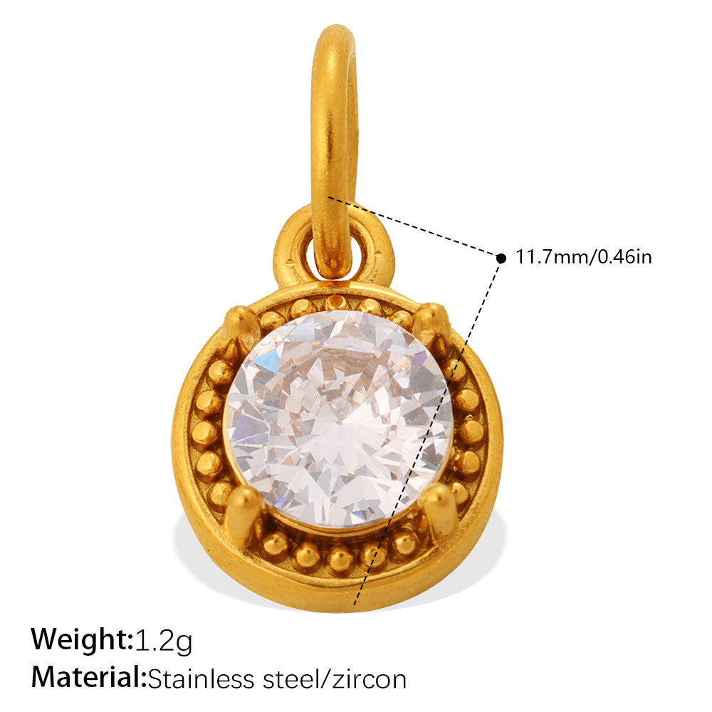 European Vintage Sunflower Water Drop Pendant Steel 18K
