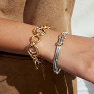 Two-Tone Bracelet | 18K Gold Plated Fade-Resistant Cuff