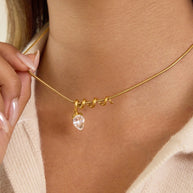 Artisan Zircon Necklace | Unique Fade-Resistant Steel Choker