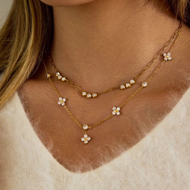 Lucky Clover Zircon Necklace | Hypoallergenic Women Jewelry