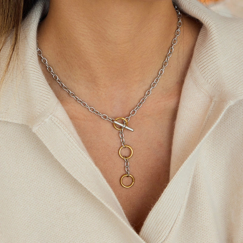 Long  OT Lock Cuban Necklace | Designer Layered Jewelry