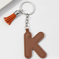Letter Keychain | PU Leather Tael | Alphabet Charm
