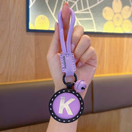 Letter Keychain | Round Leather Charm | Minimalist Gift