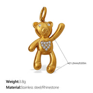 Cute Animal Charm Set Steel 18K Gold Plated DIY Versatile