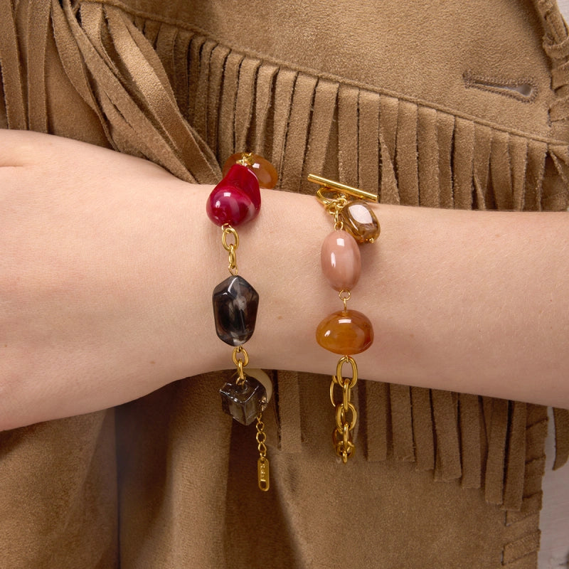 Designer OT-Lock Bracelet | Colorful Resin Bead Jewelry