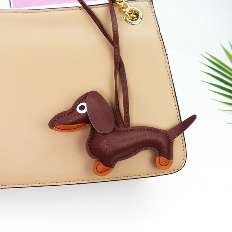 Dachshund Leather Key Chain JDC09
