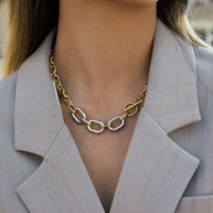 Two-Tone Chain Necklace | 18K Gold Plated Stainless Steel