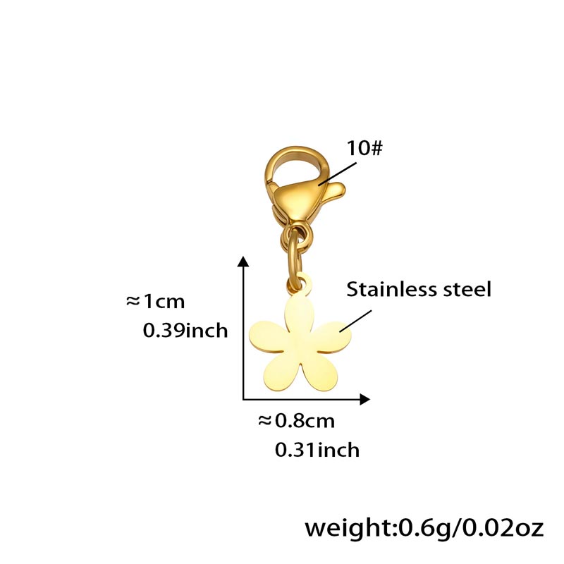 Stainless Steel Flower Charm