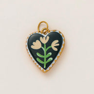 DIY Flower Grass Pendant Heart Print Colorful Charm JX252601S