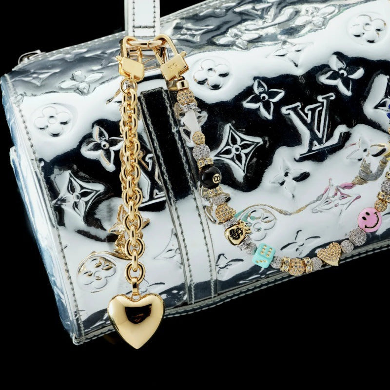 Rope Chain Bag Charm Lucky Horseshoe Smile Accessories