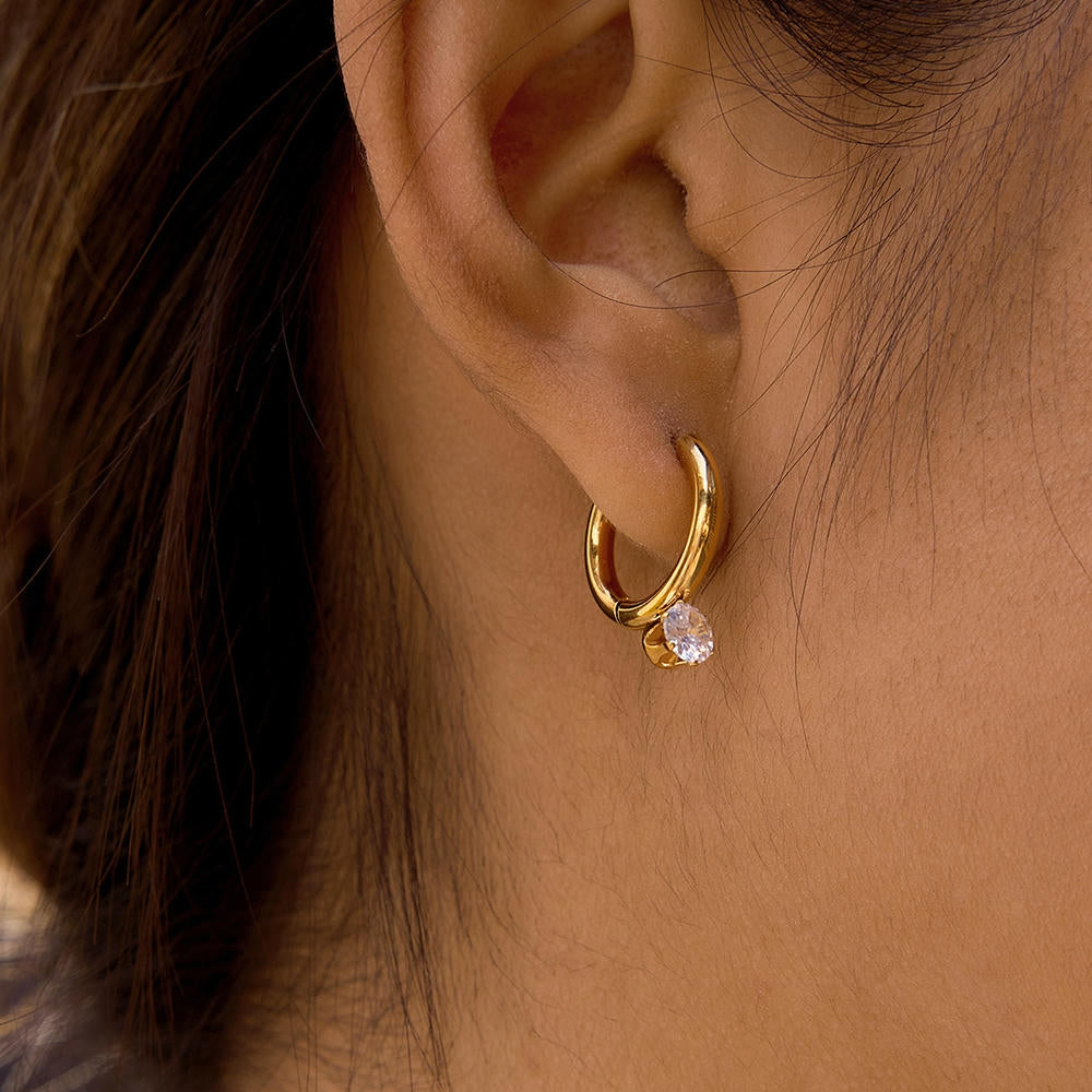 Hoop Earrings | Zircon Stainless Steel | Non-Tarnish Luxury