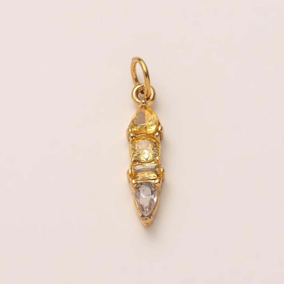 DIY 12 Months Birthstone Zircon Pendant 18K Gold JX24111602M