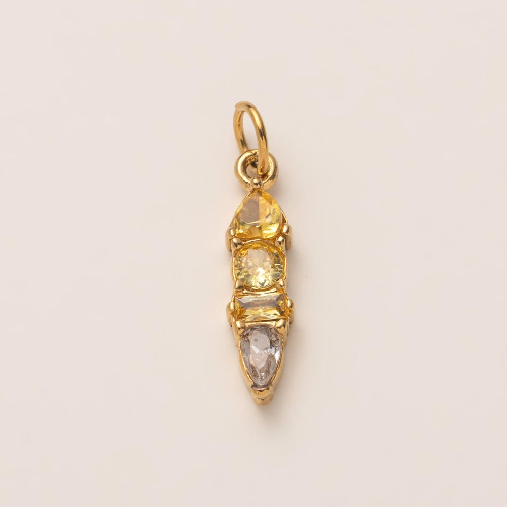 DIY 12 Months Birthstone Zircon Pendant 18K Gold JX24111602M