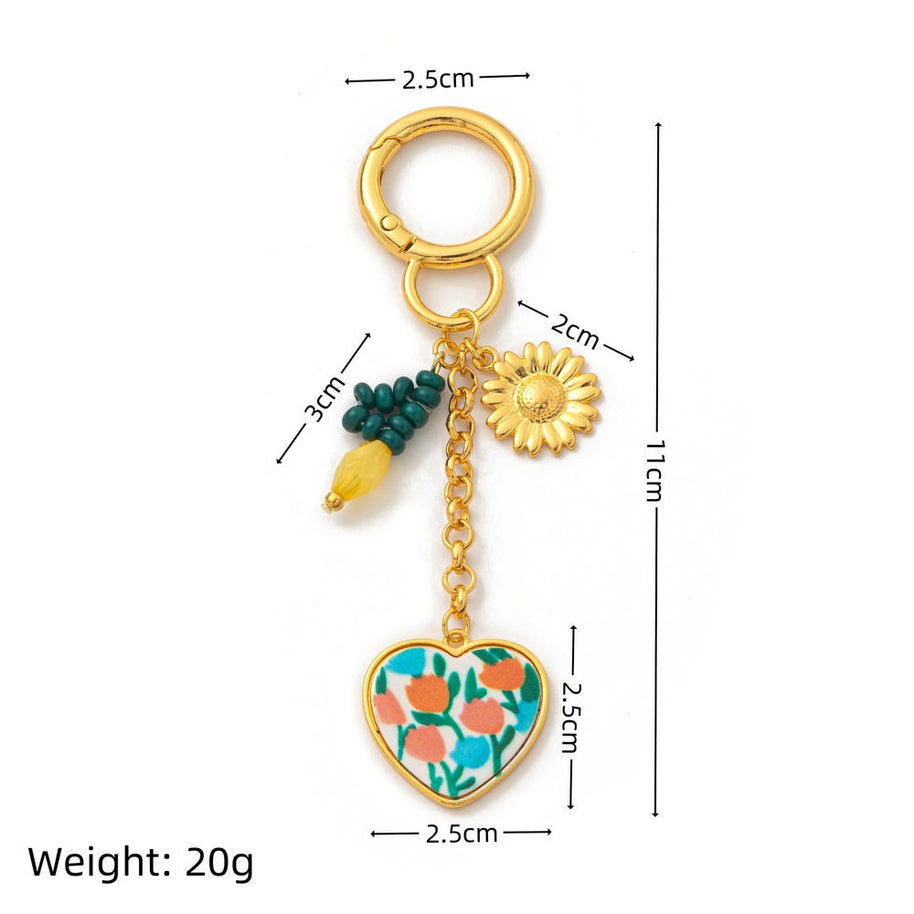 Copper 18K Gold Plated DIY Trendy Keychains Bag Charm
