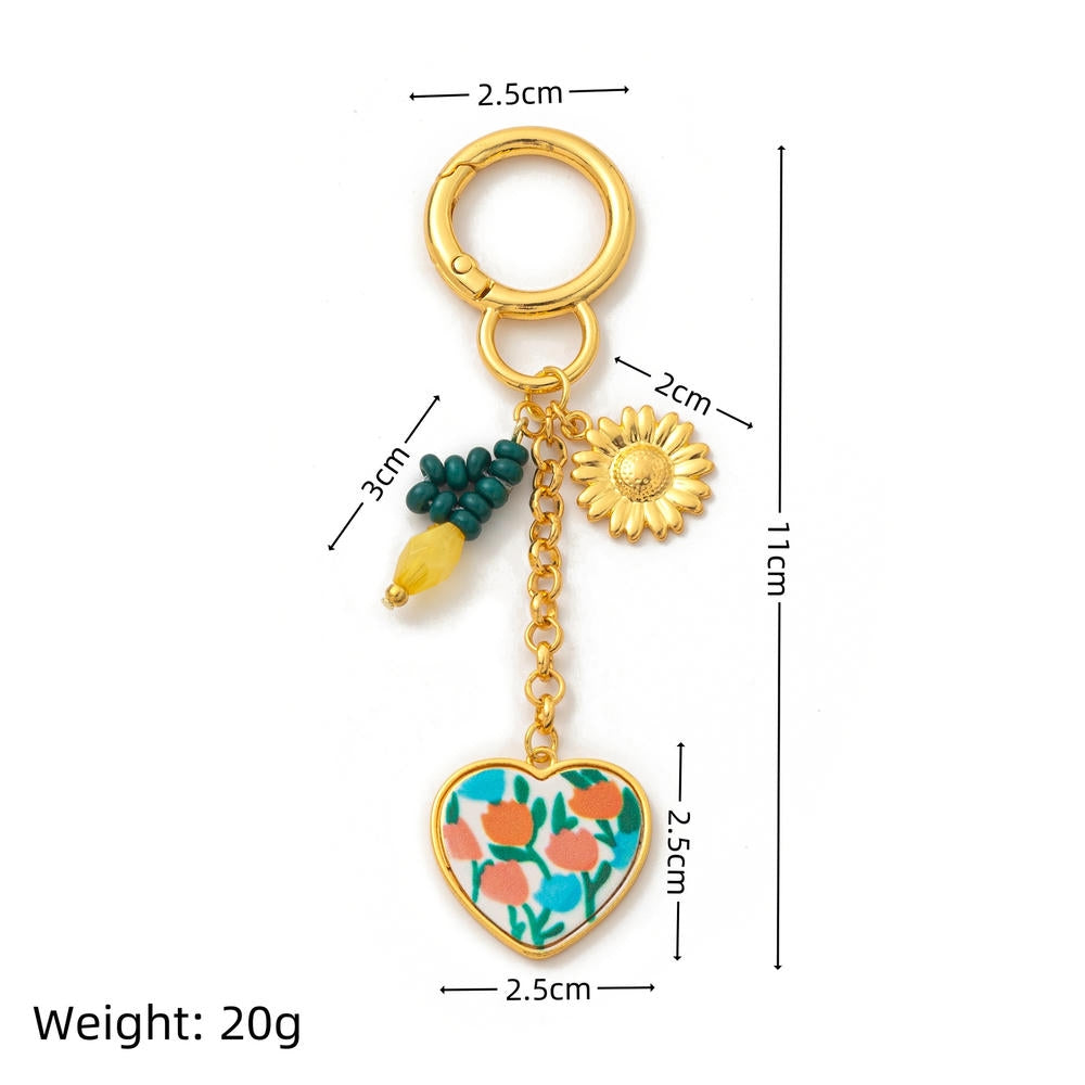 Copper 18K Gold Plated DIY Trendy Keychains Bag Charm