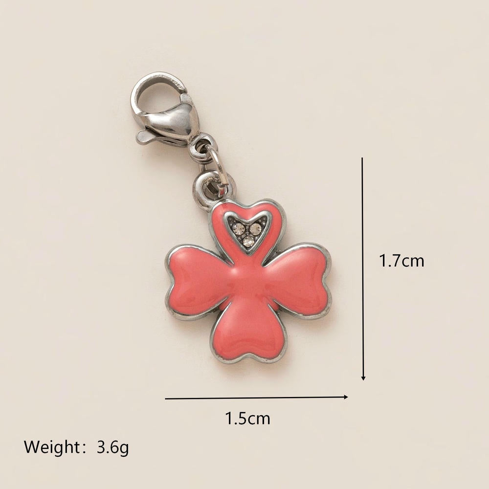 Pink Heart Lock DIY Shoe Charm 18K Gold Steel JX26041249GK