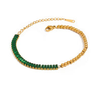 Half Ball Half Green CZ Bracelet JXB0112067-GN