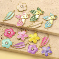 Cherry Blossom Pendant | Romantic Enamel Leaf French Charm