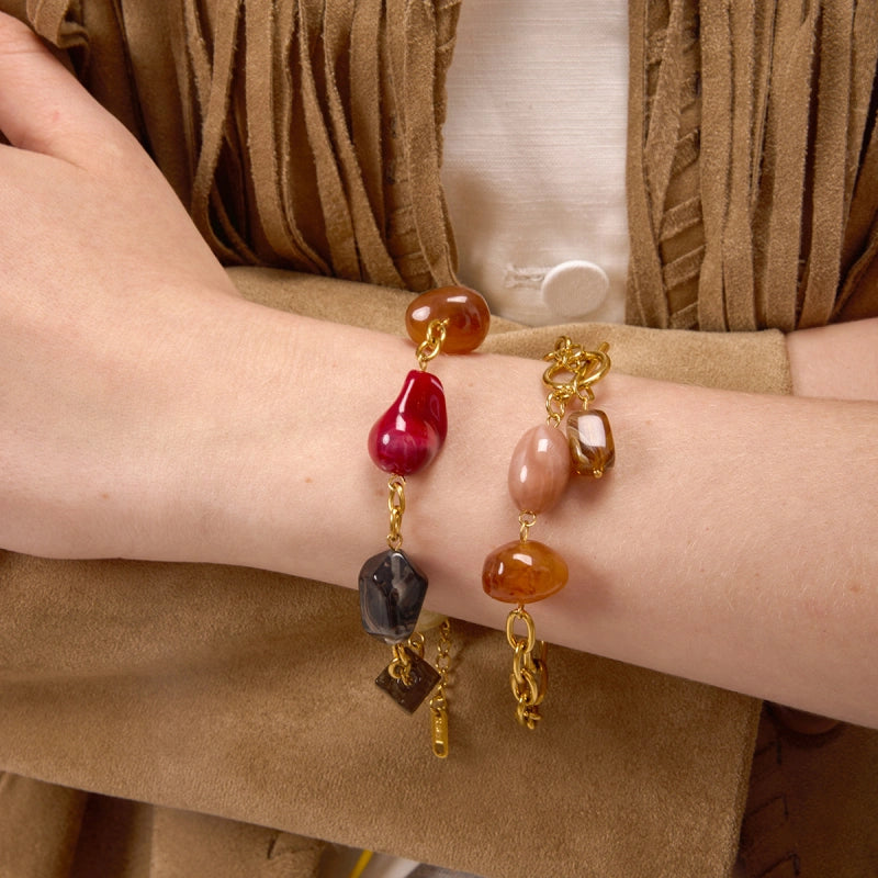 Artisan Bead Bracelet | Colorful Resin Statement Jewelry